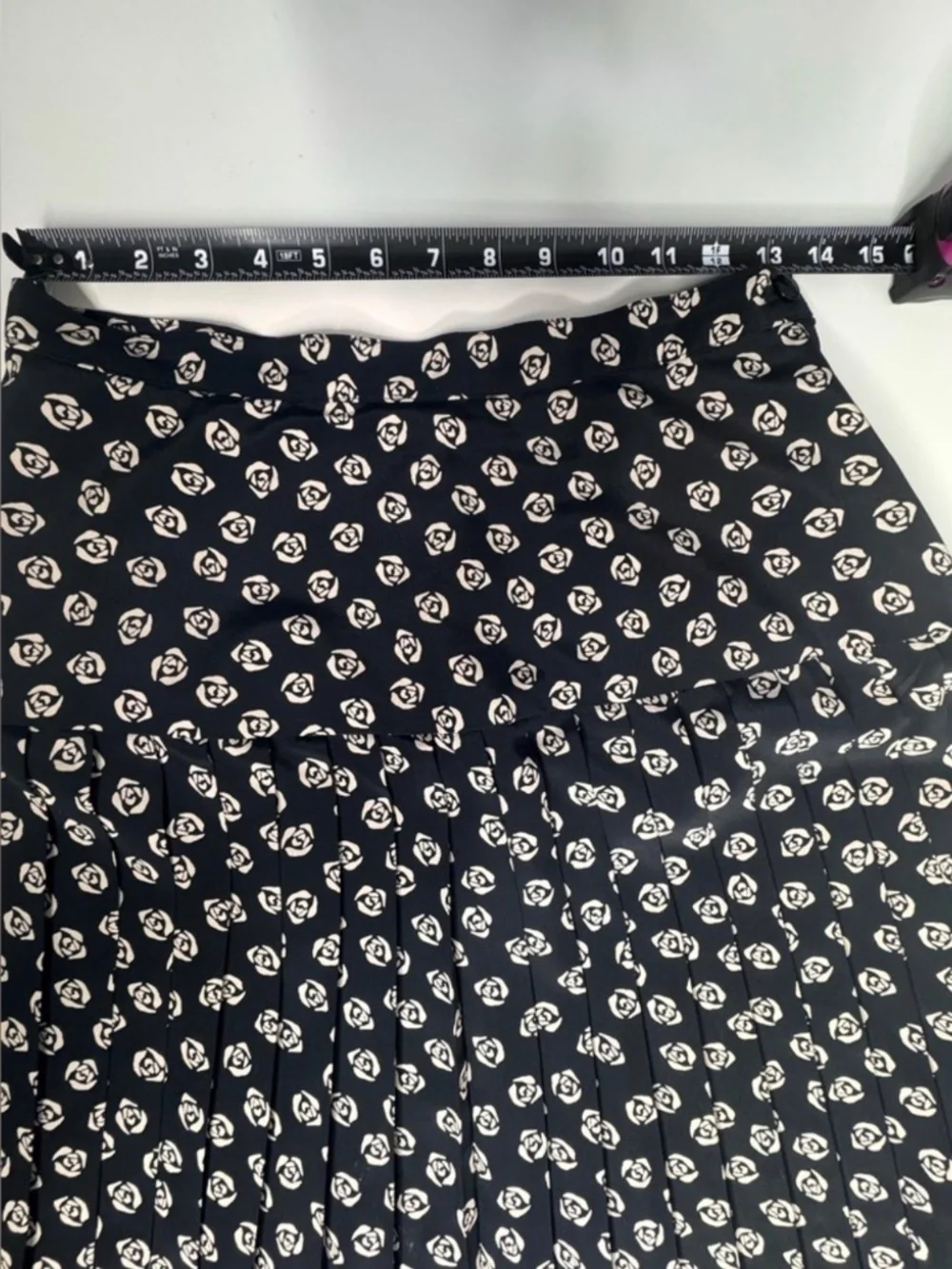 VTG 80s 90s A.R. Sassco Abstract Rose Midi Skirt Drop Waist M 8 - Picture 4 of 6